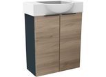 Waschtisch WELLTIME "Novara", grau (korpus anthrazit matt, front optik steinesche), B:54,5cm H:70,5cm T:31,7cm, Waschtische, Waschtisch