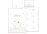 Kinderbettwäsche OTTO HOME "Kleiner Liebling in Gr. 100x135 und 135x200 cm", beige, B/L: 100cm x 135cm, 1 Stk., 1 Stk., Renforcé, B/L: 60cm x 40cm, 2 Stk., Renforcé, Obermaterial: 100% Baumwolle, Bettwäsche, aus Baumwolle, mit niedlichem Bärenmotiv & Schriftzug, Babybettwäsche