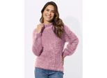 Stehkragenpullover CLASSIC BASICS "Stehkragen-Pullover", Damen, Gr. 44, lila (mauve), 76% Polyamid, 24% Polyacryl, unifarben, Pullover Stehkragenpullover