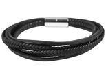 Armband ADELIA´S "Herren Armband aus Leder 21,5 cm", silber, Armbänder, Herren, 22cm, Leder, Armband, Zum Verschenken an Menschen, die Ihnen am Herzen liegen