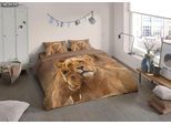 Wendebettwäsche "Lovely", bunt (multi, braun), B/L: 135cm x 200cm, 1 Stk., 1 Stk., Microfaser, B/L: 80cm x 80cm, 2 Stk., Microfaser, Obermaterial: 100% Polyester, PURE LUXURY COLLECTION, Bettwäsche, Wendebettwäsche, Mikrofaser, 135x200, Pflegeleicht, Reißverschluss, Wendeoptik, Löwe