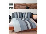 Bettwäsche JANINE "DAVOS 6456", silber (silberfarben), B/L: 155cm x 220cm, 1 Stk., 1 Stk., Biber, B/L: 80cm x 80cm, 2 Stk., Biber, Obermaterial: 100% Baumwolle, Bettwäsche, Bettwäsche, elegante Bettwäsche aus Baumwolle, in verschiedenen Qualitäten