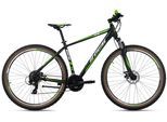Mountainbike KS CYCLING "Hardtail 29'' Morzine schwarz-grün 21 Gänge" Gr. 48, schwarz, grün, schwarz, Fahrräder, Herren, 48cm, 29 Zoll (73,66cm) hinten: 29 Zoll (73,66cm)