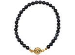 Armband FIRETTI "Schmuck Geschenk Edelstahl Armschmuck Armkette Edelstein Perlen", gold (gelbgoldfarben, blau, blau), Armbänder, Damen, 21cm, Edelstahl, Armband, Made in Germany - mit Tigerauge