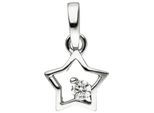 Kettenanhänger JOBO "Anhänger Kinderanhänger Stern 10 mm", silber (silber 925, weiß), Schmuckanhänger, Mädchen, Silber 925 (Sterlingsilber), Kettenanhänger, 925 Silber rhodiniert mit Zirkonia