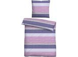 Bettwäsche "0040567", viola, B/L: 155cm x 220cm, 1 Stk., 1 Stk., Renforcé, B/L: 80cm x 80cm, 2 Stk., Renforcé, Obermaterial: 100% Baumwolle, CASTELL - MARKENBETTWÄSCHE, Bettwäsche, Bettwäsche, hautsympathisch, 100% Baumwolle, Reißverschluss, ganzjährig nutzbar