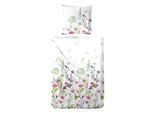 Bettwäsche PRIMERA "Renforce-Bettwäsche Oh my Garden", bunt, B/L: 155cm x 220cm, 1 Stk., 1 Stk., Renforcé, B/L: 80cm x 80cm, 2 Stk., Renforcé, Obermaterial: 100% Baumwolle, Bettwäsche, Bettwäsche, mit zarten Blüten