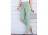 Dehnbund-Hose STEHMANN, Damen, Gr. 24, Kurzgrößen, grün (mint), 72% Viskose, 25% Polyamid, 3% Elasthan, unifarben, lang, Hosen