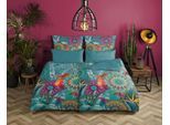 Wendebettwäsche HIP "Lovise", bunt (multi), B/L: 155cm x 220cm, 1 Stk., 1 Stk., Satin, B/L: 80cm x 80cm, 2 Stk., Satin, Obermaterial: 100% Baumwolle, Bettwäsche, Wendebettwäsche, Mako-Satin, 135x200, Reißverschluss, Wendeoptik, Mandala Blumen Petrol