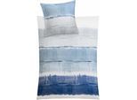 Bettwäsche KLEINE WOLKE "Long Beach", blau, B/L: 135cm x 200cm, 1 Stk., 1 Stk., Mako-Satin, B/L: 80cm x 80cm, 2 Stk., Mako-Satin, Obermaterial: 100% Baumwolle, Bettwäsche, Bettwäsche, mit breiten Streifen