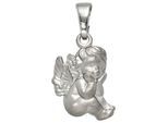 Kettenanhänger JOBO "Anhänger Kinderanhänger Engel Schutzengel 14 mm", silber 925, Schmuckanhänger, Mädchen, Silber 925 (Sterlingsilber), Kettenanhänger, 925 Silber rhodiniert matt