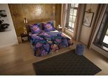 Wendebettwäsche "Sharira", multi, B/L: 155cm x 220cm, 1 Stk., 1 Stk., Microfaser, B/L: 80cm x 80cm, 2 Stk., Microfaser, Obermaterial: 100% Polyester, PURE LUXURY COLLECTION, Bettwäsche, Wendebettwäsche, Mikrofaser, Pflegeleicht, Reißverschluss, Wendeoptik gezeichnete Blume