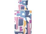 Bettwäsche PRIMERA "puzzle", bunt (rose, blau, orange), B/L: 155cm x 220cm, 1 Stk., 1 Stk., Renforcé, B/L: 80cm x 80cm, 2 Stk., Renforcé, Obermaterial: 100% Baumwolle, Bettwäsche, Bettwäsche, mit strukturierten und kunstvoll angeordneten Formen