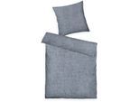 Bettwäsche TOM TAILOR HOME "WOVEN MELANGE in Gr. 135x200cm oder 155x220cm", blau (soft navy), B/L: 155cm x 220cm, 1 Stk., 1 Stk., Flanell, B/L: 80cm x 80cm, 2 Stk., Flanell, Obermaterial: 40% Baumwolle, 35% Polyester, 25% Viskose, Bettwäsche, Bettwäsche, new bedroom, Doppelnaht am Kissen, gewebtes Label