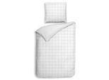 Wendebettwäsche HECKETT & LANE "Diamante", weiß, B/L: 155cm x 220cm, 1 Stk., 1 Stk., Mako-Satin, B/L: 80cm x 80cm, 2 Stk., Mako-Satin, Obermaterial: 100% Baumwolle, Bettwäsche, Wendebettwäsche, kariert, hochwertiges Mako-Satin, Bettwäsche ab 135x200 cm.