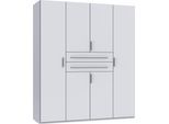 Drehtürenschrank WIMEX "Digit, erhältlich in den Breiten 180cm, 225cm oder 270cm", weiß, B:180cm H:208cm T:58cm, Holzwerkstoff, Schränke, Drehtürenschrank, Kleiderschrank inkl. zwei Schubkästen in zentraler Höhe