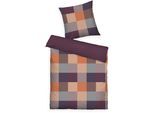 Wendebettwäsche TOM TAILOR HOME "BOLD MOSAIC in Gr. 135x200cm, 155x220cm oder 200x220cm", bunt (plum, warm coral), B/L: 155cm x 220cm, 1 Stk., 1 Stk., Flanell, B/L: 80cm x 80cm, 2 Stk., Flanell, Obermaterial: 100% Baumwolle, Bettwäsche, Wendebettwäsche, new bedroom, gewebtes Label