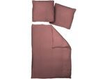 Bettwäsche ADAM "Uni Collection light", rot (kirsche), B/L: 135cm x 200cm, 1 Stk., 1 Stk., Renforcé, B/L: 80cm x 80cm, 2 Stk., Renforcé, Obermaterial: 100% Baumwolle, Bettwäsche, Bettwäsche, aus 100 % Bio-Baumwolle, 2 teilig - Bettwäsche Set
