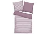 Bettwäsche TOM TAILOR HOME "MEDIUM STRIPES in Gr. 135x200cm, 155x220cm oder 200x220cm", lila (cozy mauve, crisp weiß), B/L: 200cm x 220cm, 1 Stk., 2 Stk., Renforcé, B/L: 80cm x 80cm & 80cm x 80cm, 3 Stk., Renforcé, Obermaterial: 100% Baumwolle, Bettwäsche, Bettwäsche, new bedroom, mit farbigem Markenreißverschluss
