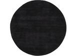 Teppich CARPETFINE "Ava Viskoseteppich", schwarz, H:13mm Ø:80cm, Viskose, Teppiche, Teppich, Seidenoptik, leichter Glanz, Wohnzimmer