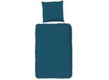 Bettwäsche "Pure uni", blau (petrol), B/L: 200cm x 200cm, 1 Stk., 2 Stk., Microfaser, B/L: 80cm x 80cm & 80cm x 80cm, 3 Stk., Microfaser, Obermaterial: 100% Polyester, PURE LUXURY COLLECTION, Bettwäsche, Bettwäsche, Mikrofaser, Pflegeleicht, Weich, unifarben, Reißverschluss