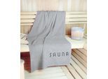 Saunatuch KINZLER "Wellness, Sauna - Größe 90/200 cm", grau (anthrazit), B:90cm L:200cm, Jacquard, Baumwolle, Handtücher, leichte Qualität, verschiedenen Designs, auch als 2er Set