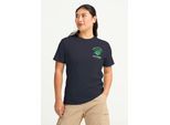 T-Shirt JACK WOLFSKIN "CAREFREE T W", Damen, Gr. M (38/40), plant, schwarznavy, Obermaterial: 100% BAUMWOLLE, Shirts T-Shirt