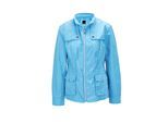 Kurzjacke GOLDNER "Kurzgröße Outdoorjacke", Damen, Gr. 24, blau (pazifikblau), Obermaterial: 100% Polyester PES., Manschette, Jacken Kurzjacke, mit Tunnelzug auf Taillenhöhe