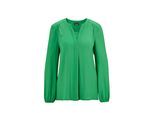 Tunika GOLDNER "Kurzgröße Bluse mit Tunika Ausschnitt", Damen, Gr. 24, grün, Obermaterial: 100% Polyester PES., figurumspielend, weit Gummibündchen, Tuniken, Falten