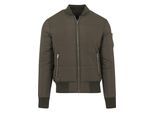 Anorak URBAN CLASSICS "Urban Classics Herren Basic Quilt Bomber Jacket", Herren, Gr. L, braun (olive), 100% Polyester, unifarben, normal, Rundhals, Jacken