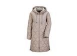Langmantel GOLDNER "Kurzgröße Wintermantel mit Stehkragen und Kapuze", Damen, Gr. 24, beige (taupe), Obermaterial: 100% Polyamid PA., Rippe, Mäntel, mit seitlichen Reißverschlüssen