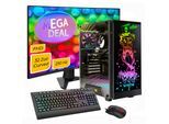 GAMEMAX Gaming-PC-Komplettsystem "MegaDeal Rockstar 2733 AMD Ryzen 7 5700X 16GB 1TB SSD RTX 5060", Energieeffizienz: E, schwarz, Microsoft Windows 11 Home (64 Bit), 16 GB RAM 1.000 GB SSD, Computer_Komplettsysteme, Windows 11 + MSI MAG 32C6X Curved Monitor 80cm (32"), Gaming-PC-Komplettsystem