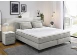 Boxspringbett JOCKENHÖFER GRUPPE "Paulina, inkl. Topper und Kissen, Härtegrade wählbar", grau (grau 417, 19), B:184cm L:209cm, Bezug Bett: Chenille (100% Polyester);Topper und Matratzenspiegel: 100% Polyester, Komplettbetten, Boxspringbett, 140x200 cm oder 180x200cm