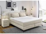 Boxspringbett JOCKENHÖFER GRUPPE "Paulina, inkl. Topper und Kissen, Härtegrade wählbar", beige (beige 417, 07), B:184cm L:209cm, Bezug Bett: Chenille (100% Polyester);Topper und Matratzenspiegel: 100% Polyester, Komplettbetten, Boxspringbett, 140x200 cm oder 180x200cm