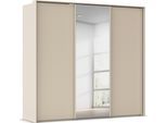 Kleiderschrank RAUCH "Schwebetürenschrank Schrank Garderobe Ankleide Schlafzimmer TARO", champagner, griffleisten champagner, B:250cm H:226cm T:70cm, Holzwerkstoff, Schränke, Kleiderschrank, 4 Breiten, optional Passepartout mit/ohne Beleuchtung MADE IN GERMANY