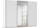 Kleiderschrank RAUCH "Schwebetürenschrank Schrank Garderobe Ankleide Schlafzimmer TARO", weiß (alpinweiß, griffleisten alufarben), B:301cm H:223cm T:69cm, Holzwerkstoff, Schränke, Kleiderschrank, 4 Breiten, optional Passepartout mit/ohne Beleuchtung MADE IN GERMANY