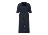 Jerseykleid GOLDNER "Kurzgröße Polokleid in maritimen Look", Damen, Gr. 24, K-Gr, blau (marine), Obermaterial: 70% Polyester PES. 24% Viskose CV. 6% Elasthan EL., figurumspielend, Kleider Jerseykleid, stretchbequeme Jerseyware