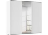 Kleiderschrank RAUCH "Schwebetürenschrank Schrank Garderobe Ankleide Schlafzimmer TARO", weiß (alpinweiß, griffleisten alpinweiß), B:250cm H:226cm T:70cm, Holzwerkstoff, Schränke, Kleiderschrank, 4 Breiten, optional Passepartout mit/ohne Beleuchtung MADE IN GERMANY