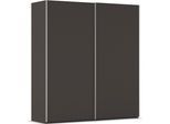 Kleiderschrank RAUCH "Schwebetürenschrank Schrank Garderobe Ankleide Schlafzimmer TARO", graphit, griffleisten alufarben, B:201cm H:223cm T:69cm, Holzwerkstoff, Schränke, Kleiderschrank, 4 Breiten, optional Passepartout mit/ohne Beleuchtung MADE IN GERMANY