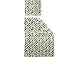 Bettwäsche ADAM "Leinenbettwäsche Dots", grün (dunkelgrün), B/L: 135cm x 200cm, 1 Stk., 1 Stk., Jacquard, B/L: 80cm x 80cm, 2 Stk., Jacquard, Obermaterial: 73% Leinen, 27% Baumwolle, Bettwäsche, Bettwäsche, aus 73% Leinen & 27% Bio-Baumwolle, 2 teilig - Leinenbettwäsche