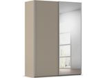 Kleiderschrank RAUCH "Schwebetürenschrank Schrank Garderobe Ankleide Schlafzimmer TARO", fango, griffleisten alufarben, B:162cm H:223cm T:69cm, Holzwerkstoff, Schränke, Kleiderschrank, 4 Breiten, optional Passepartout mit/ohne Beleuchtung MADE IN GERMANY