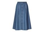 Schlupfrock GOLDNER "Kurzgröße Tencel-Rock mit Taschen", Damen, Gr. 24, blau, Obermaterial: 100% Lyocell CLY., figurumspielend, Röcke, große Eingrifftaschen