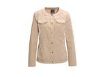 Kurzjacke GOLDNER "Jacke", Damen, Gr. 40, beige (sand), Obermaterial: 60% Baumwolle CO. 24% Polyester PES. 13% Viskose CV. 3% Elasthan EL., Sonstiges, Jacken Kurzjacke, sportive Nahtführung
