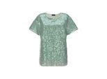 Satinbluse GOLDNER "Kurzgröße Schlupfbluse in schimmerndem Design", Damen, Gr. 24, grün (salbei), Obermaterial: 100% Polyester PES., Blusen, figurschmeichelnder Schnitt