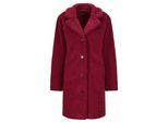 Winterjacke GOLDNER "Kurzgröße Kuscheliger Teddymantel, Reverskragen", Damen, Gr. 24, orange (koralle), Obermaterial: 100% Polyester PES., Modisch, Jacken Winterjacke, Nahttaschen
