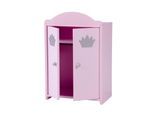 Puppenkleiderschrank ROBA "Prinzessin Sophie", rosa, Puppenmöbel, KinderB:21cm H:51,5cm T:34,5cm, MDF, Massivholz, 2-türig, B:21cm H:51,5cm T:34,5cm