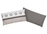Kissenbezüge OTTO HOME "Cremona", grau (anthrazit, grau), B:80cm L:40cm, Linon, Obermaterial: 100% Baumwolle, Kissenbezüge, floraler Kissenbezug, geeignet für Kinder, OEKO-TEX zertifiziert