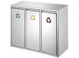 Wertstoff-Sortieranlage aus Edelstahl, 3 x 8 l