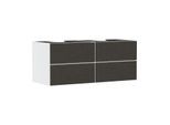 hansgrohe Xevolos E Waschtischunterschrank 54196660 1370x555x550mm, 4 Schubladen, mattweiß, Textil dunkelgrau