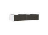 hansgrohe Xevolos E Waschtischunterschrank 54316660 1370x550x275mm, 2 Schubladen, mattweiß, Textil dunkelgrau